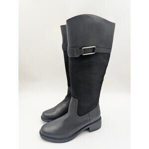 Clarks Maye Carly Tall Riding Boots Round Toe Women's Black Size US7.5M EU38
